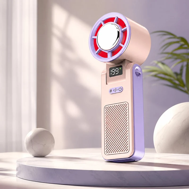 Faltbarer Mini-Handventilator mit LED-Display | Kryolux