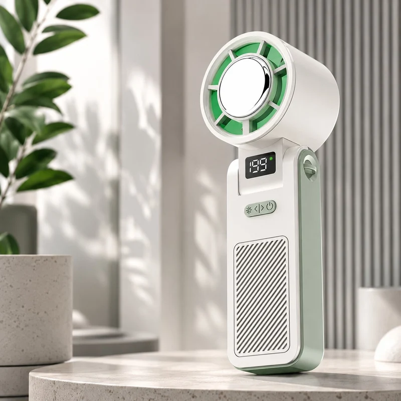 Faltbarer Mini-Handventilator mit LED-Display | Kryolux
