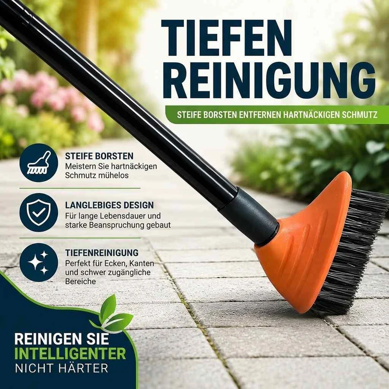 3-in-1 Fugenbürste mit Teleskopstiel | FugenKaiser