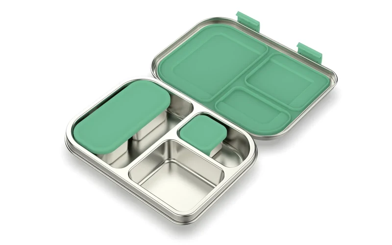 RVS Lunchbox – 975 ml Bentobox met 3 Vakken & Lekwerende Deksel