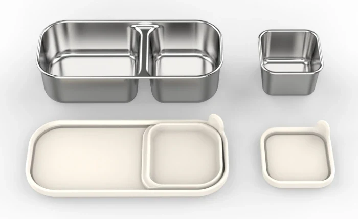 RVS Lunchbox – 975 ml Bentobox met 3 Vakken & Lekwerende Deksel