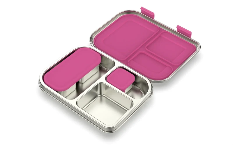 RVS Lunchbox – 975 ml Bentobox met 3 Vakken & Lekwerende Deksel