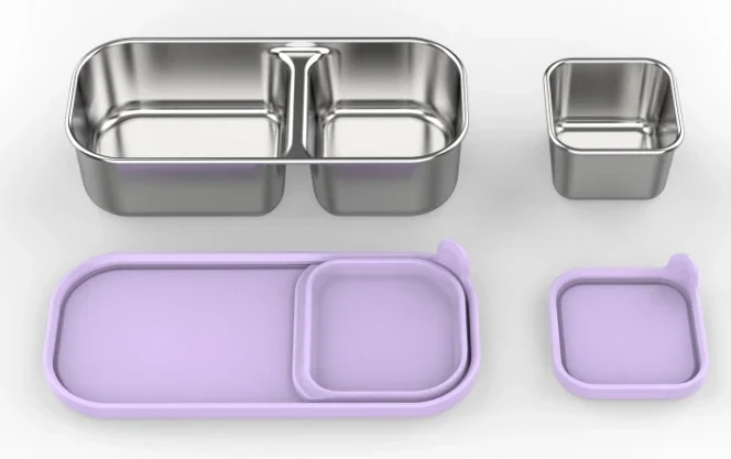 RVS Lunchbox – 975 ml Bentobox met 3 Vakken & Lekwerende Deksel