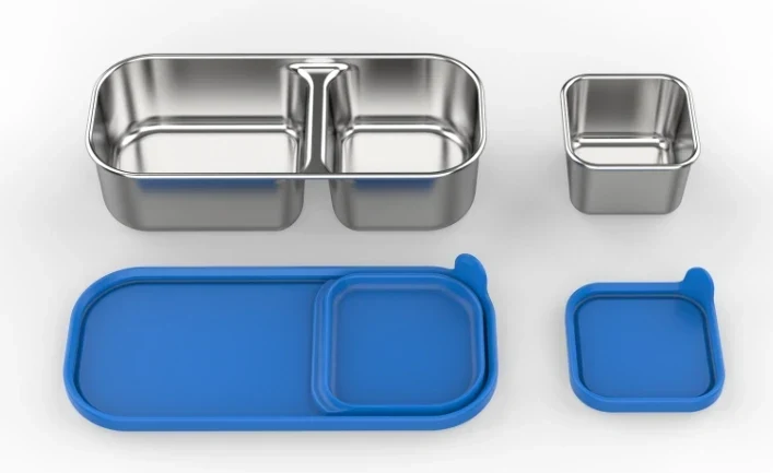 RVS Lunchbox – 975 ml Bentobox met 3 Vakken & Lekwerende Deksel