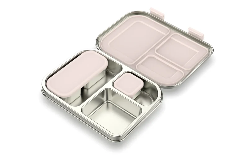 RVS Lunchbox – 975 ml Bentobox met 3 Vakken & Lekwerende Deksel