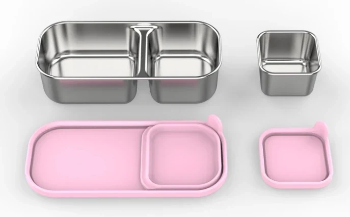 RVS Lunchbox – 975 ml Bentobox met 3 Vakken & Lekwerende Deksel