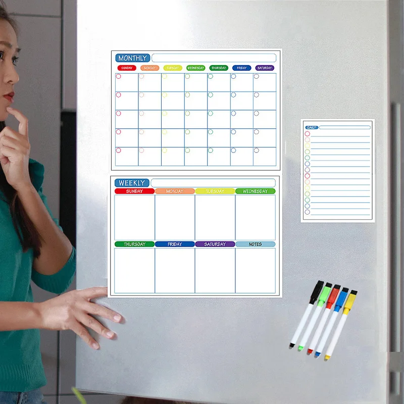Magnetische Whiteboard Kalender – Maand- & Weekplanner