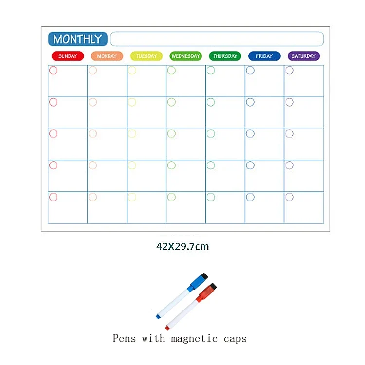 Magnetische Whiteboard Kalender – Maand- & Weekplanner