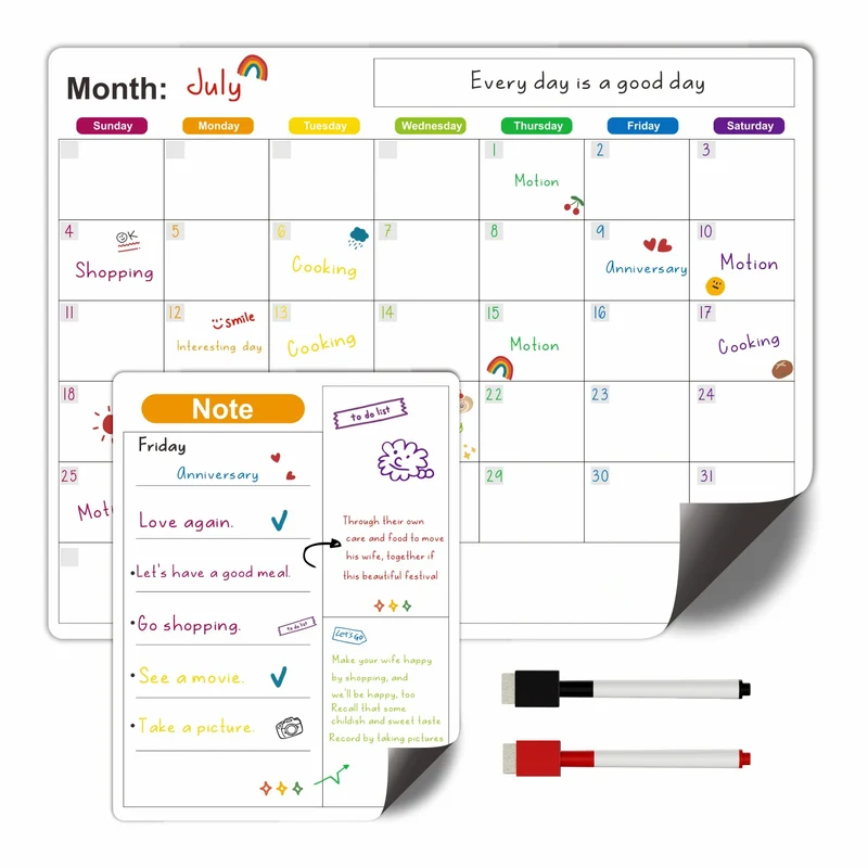 Magnetische Kalender – Uitwisbaar Whiteboard voor Koelkast