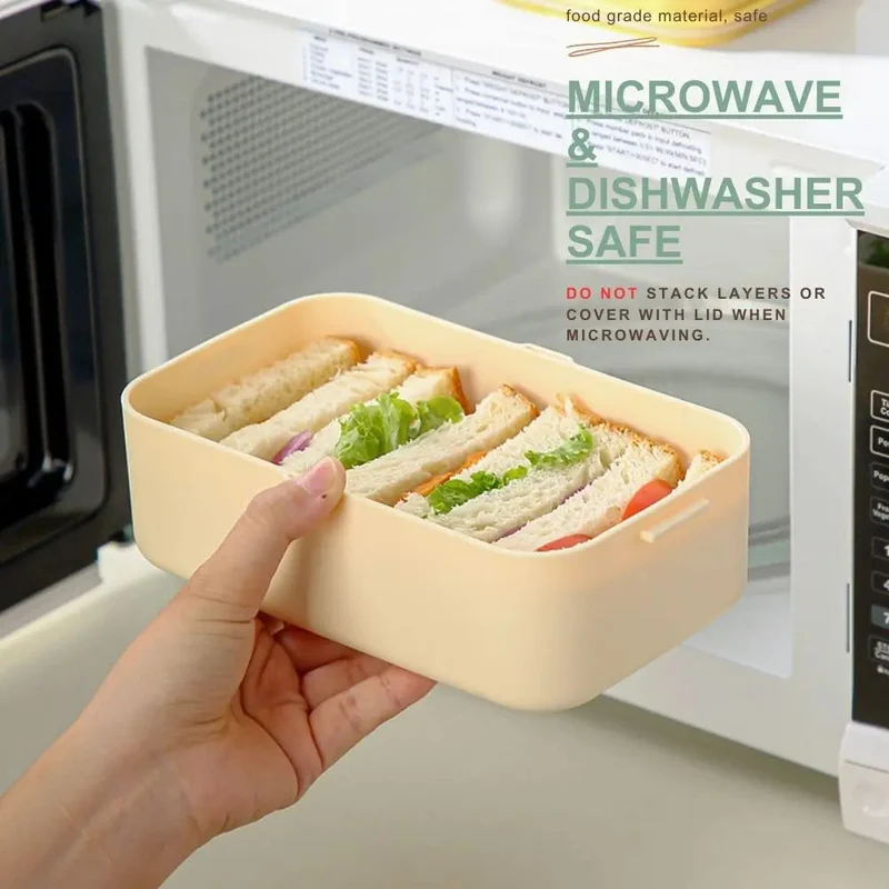 Bento lunchbox kinderen – 2 lagen, 1780 ml en bestek