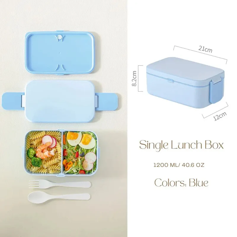 Bento lunchbox kinderen – 2 lagen, 1780 ml en bestek