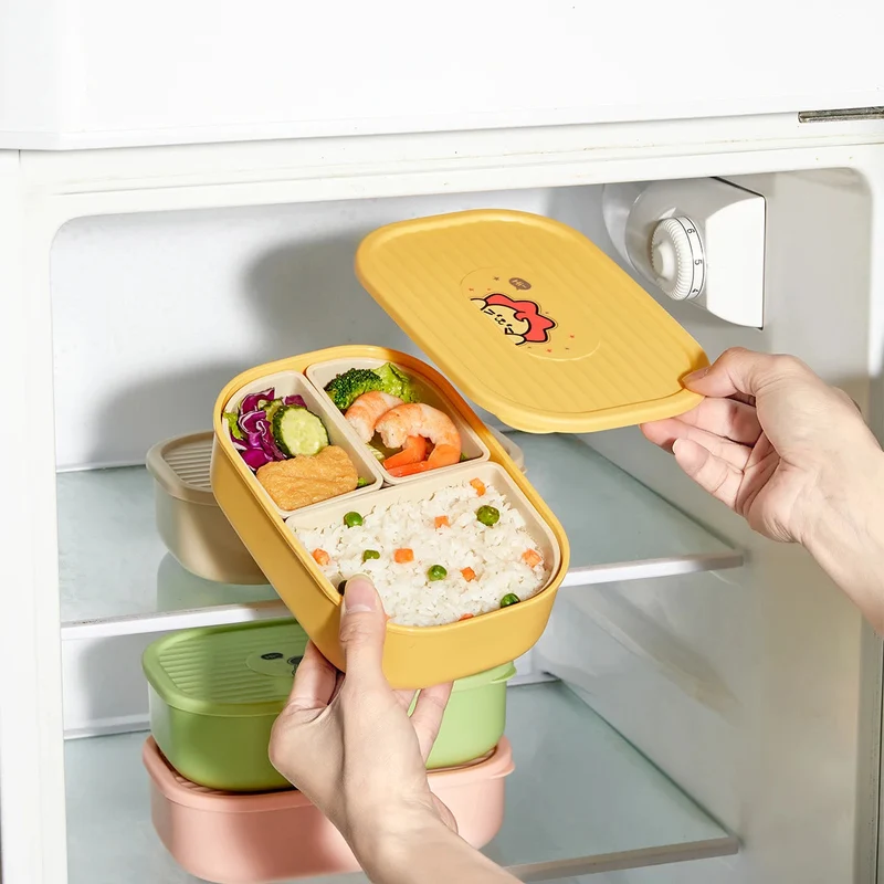 Bento lunchbox kinderen – 3 vakken, magnetronbestendig en compact