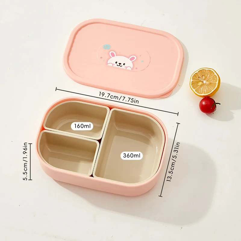 Bento lunchbox kinderen – 3 vakken, magnetronbestendig en compact