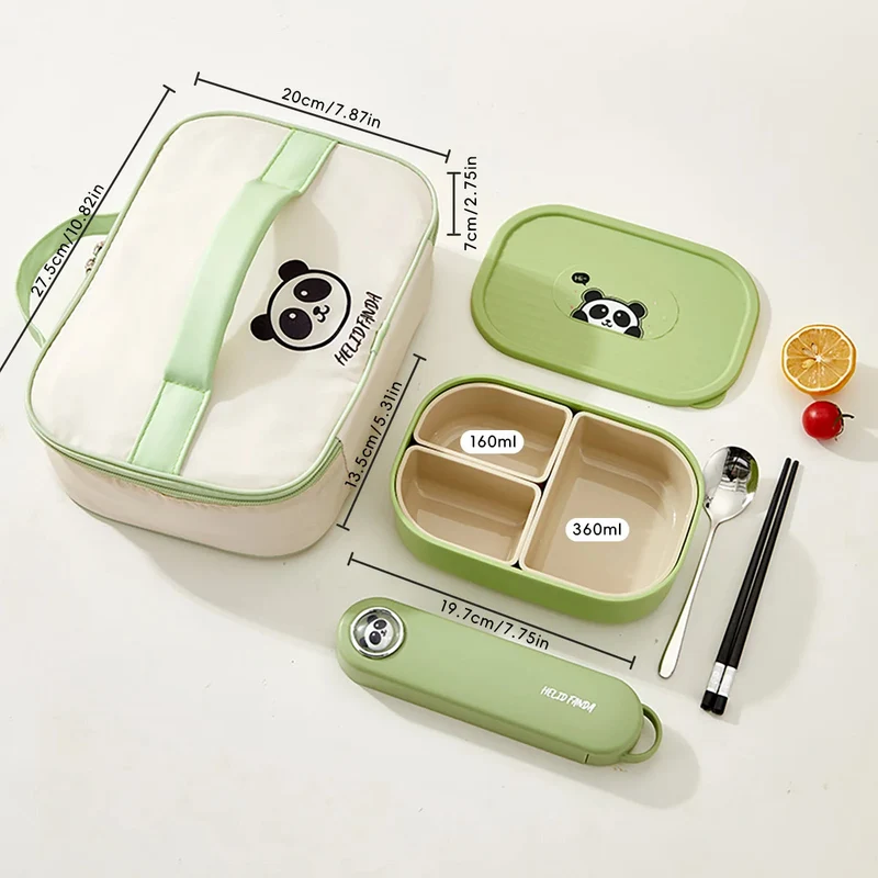 Bento lunchbox kinderen – 3 vakken, magnetronbestendig en compact