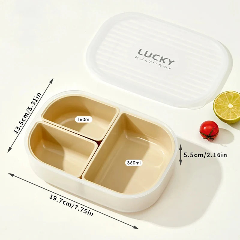 Bento lunchbox kinderen – 3 vakken, magnetronbestendig en compact