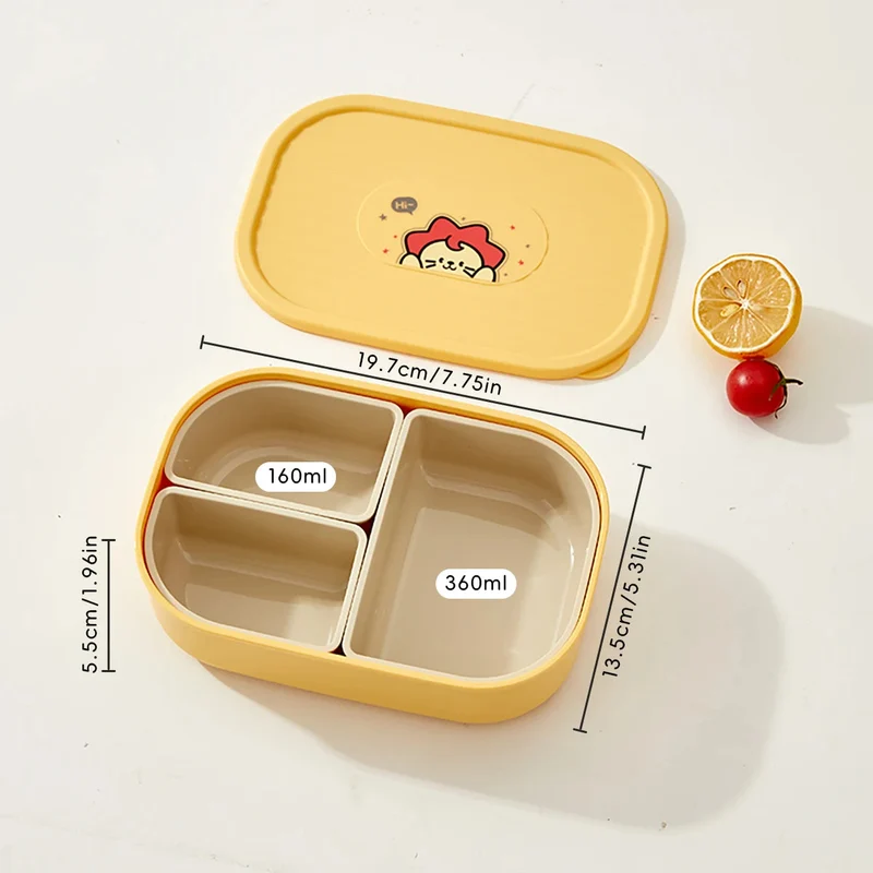 Bento lunchbox kinderen – 3 vakken, magnetronbestendig en compact