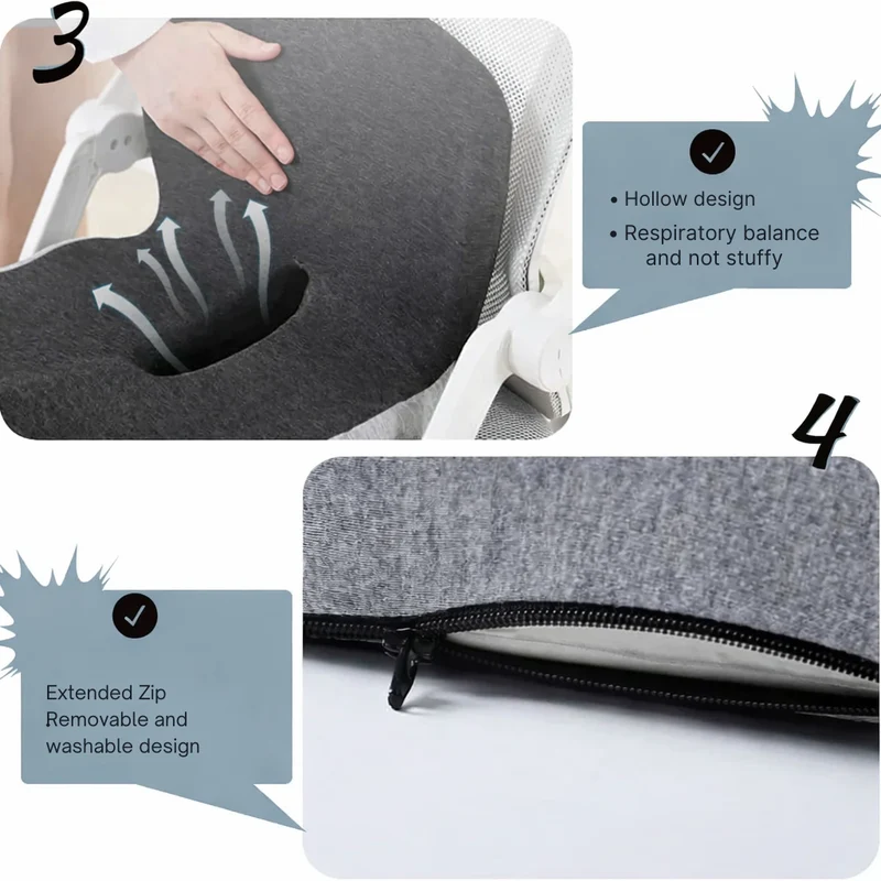 Ergonomisch Zitkussen – Memory Foam, Antislip & Wasbare Hoes