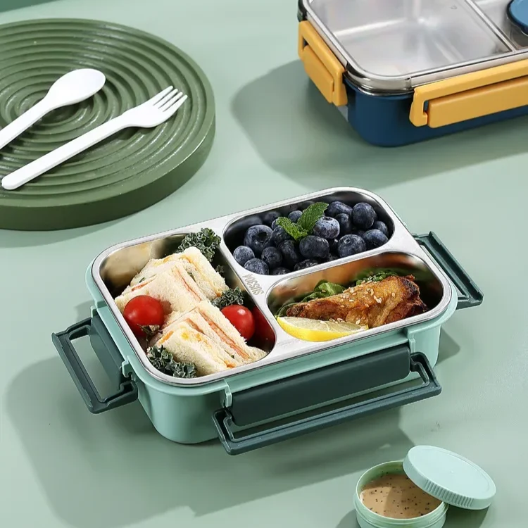 Geïsoleerde Lunchbox – RVS, Lekvrij & met Compartimenten