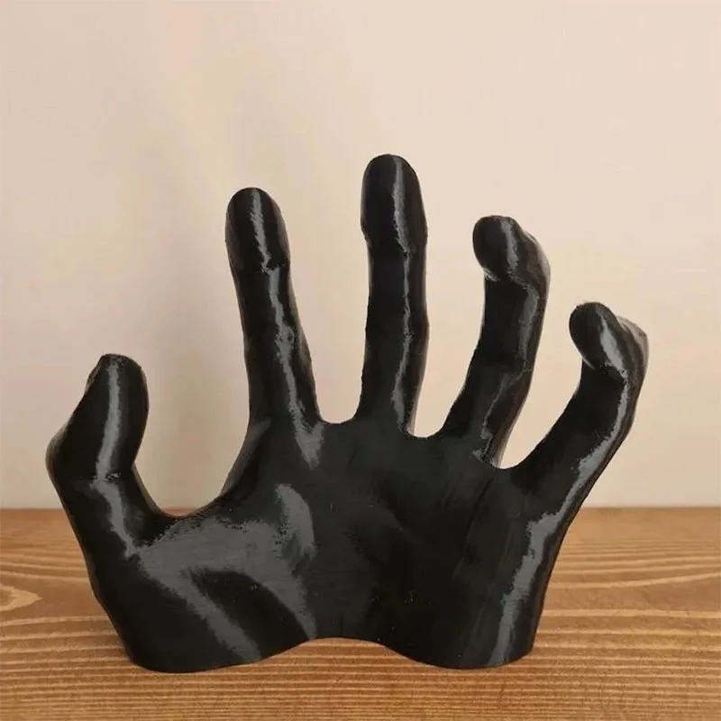 Hand Wall Hook with Black Gothic Resin Design for Keys and Jewelry Storage