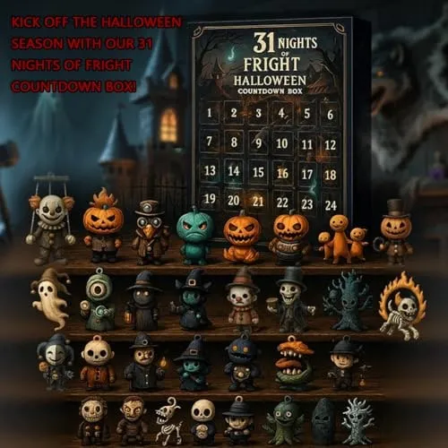 Halloween Advent Calendar for Kids with Surprise Figurines and a Haunted Castle Decoration