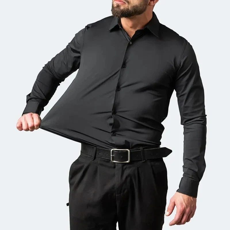 Men's Black Flannel Dress Shirt