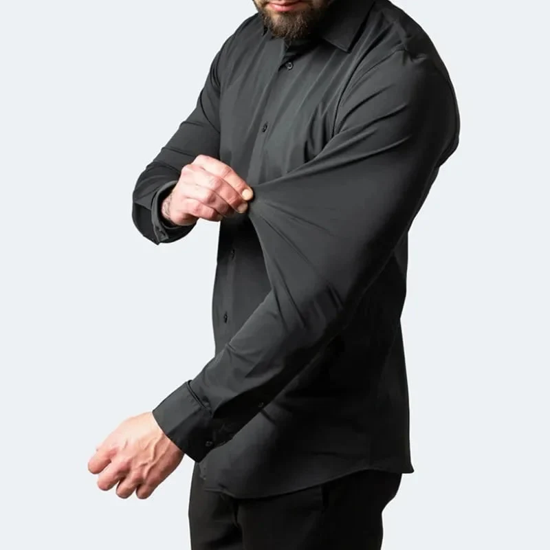 Men's Black Flannel Dress Shirt