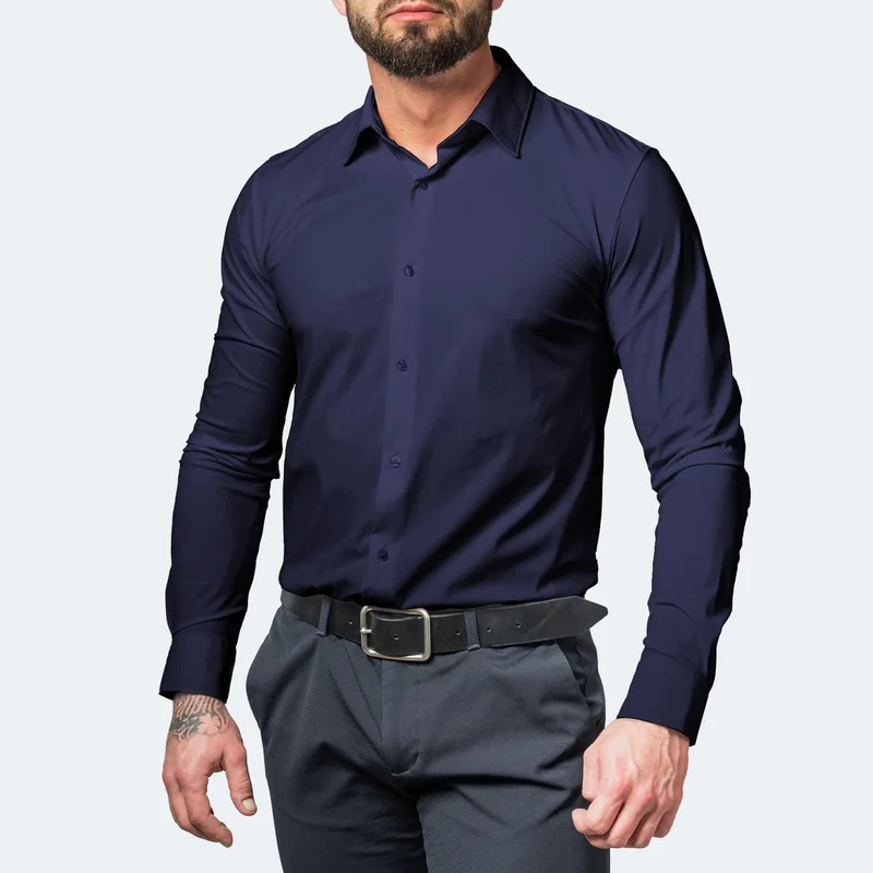 Men's Black Flannel Dress Shirt