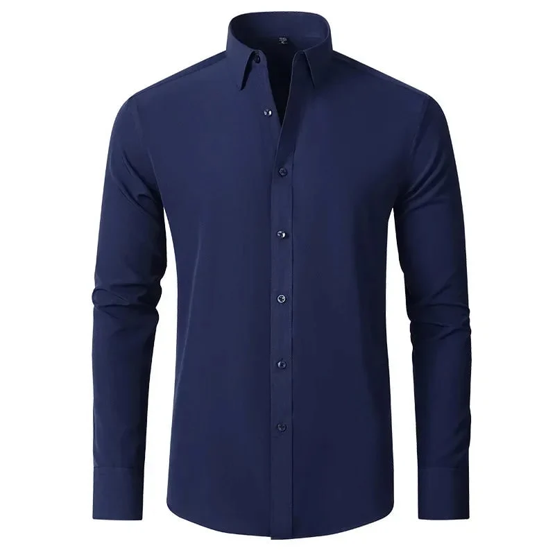 Men's Black Flannel Dress Shirt