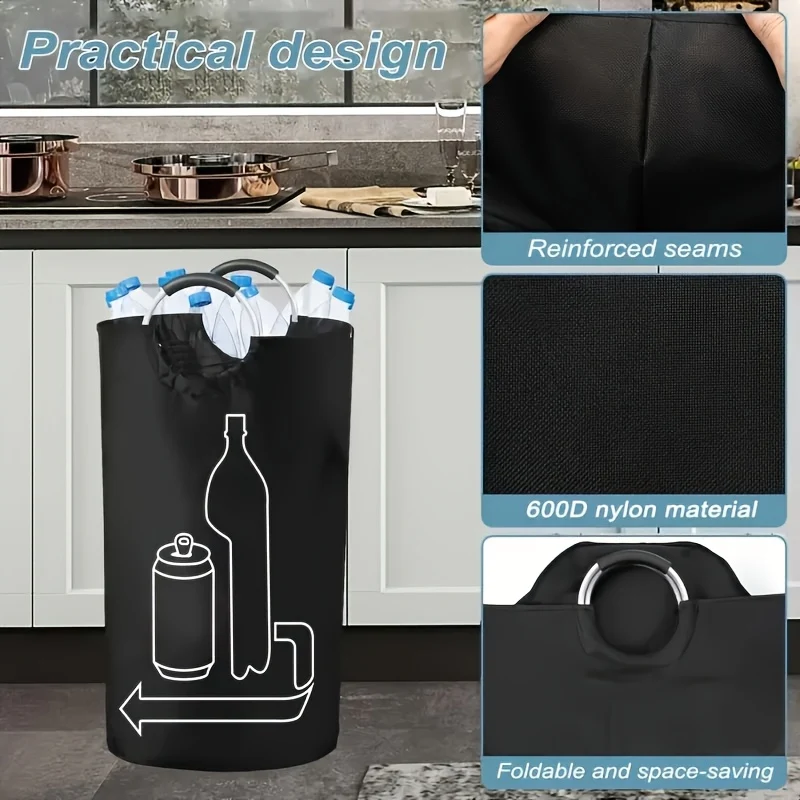 Foldable Plastic Bag for Recycling with 115l Capacity and Aluminum Handles