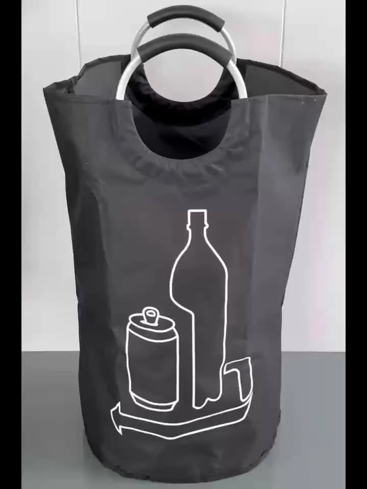 Foldable Plastic Bag for Recycling with 115l Capacity and Aluminum Handles