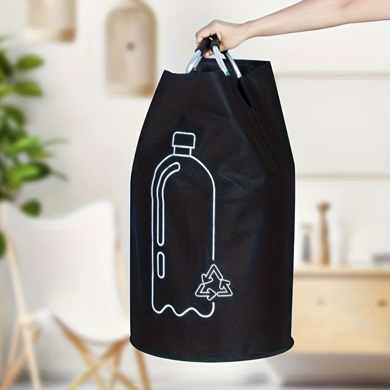 Recycling Bag Collapsible Fabric Waste Container with Aluminum Handles 82l
