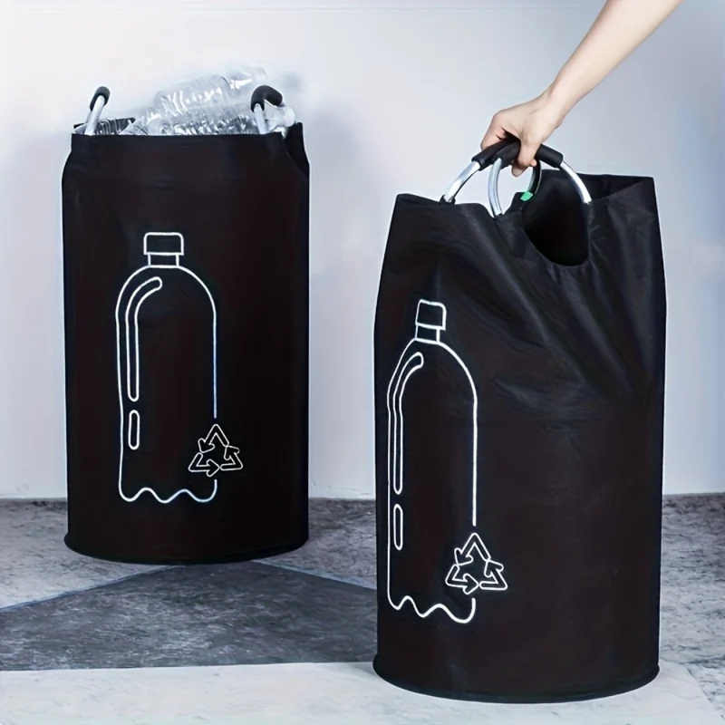 Recycling Bag Collapsible Fabric Waste Container with Aluminum Handles 82l