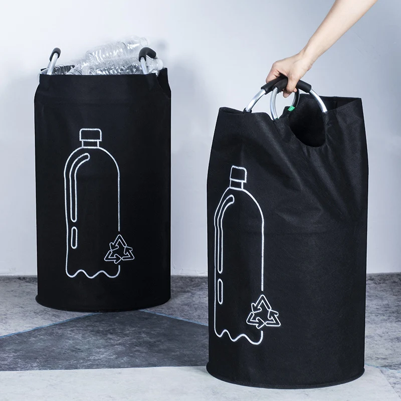 Recycling Bag Collapsible Fabric Waste Container with Aluminum Handles 82l