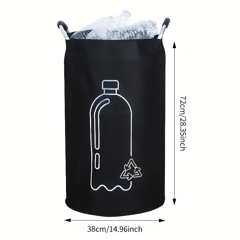 Recycling Bag Collapsible Fabric Waste Container with Aluminum Handles 82l