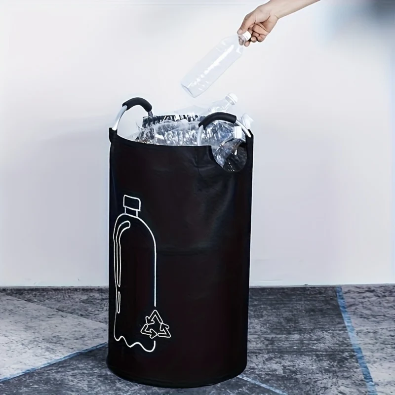 Recycling Bag Collapsible Fabric Waste Container with Aluminum Handles 82l