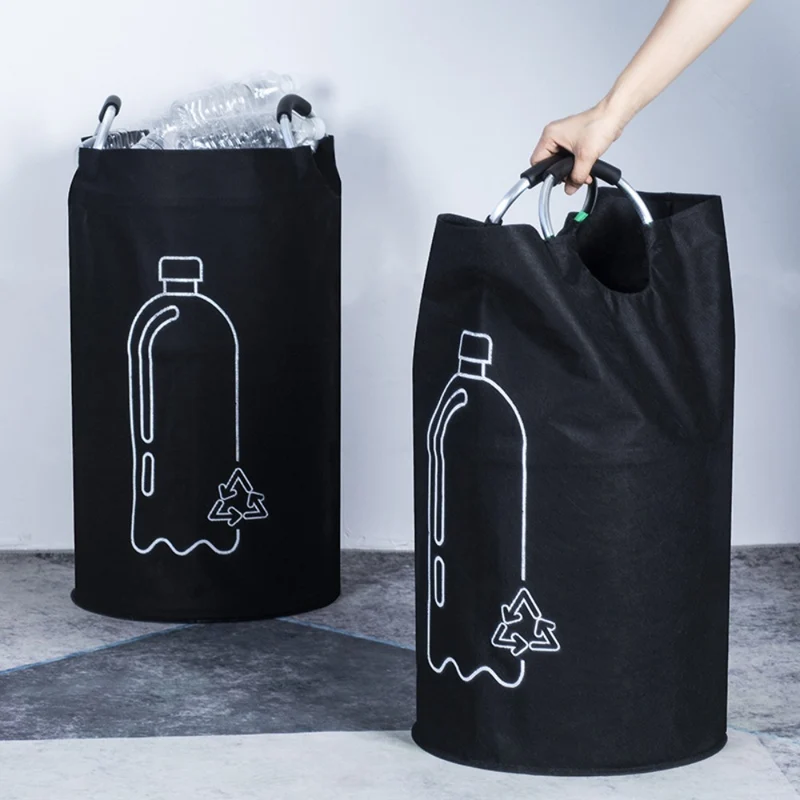 Recycling Bag Collapsible Fabric Waste Container with Aluminum Handles 82l