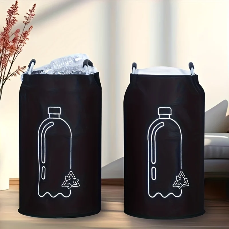 Recycling Bag Collapsible Fabric Waste Container with Aluminum Handles 82l