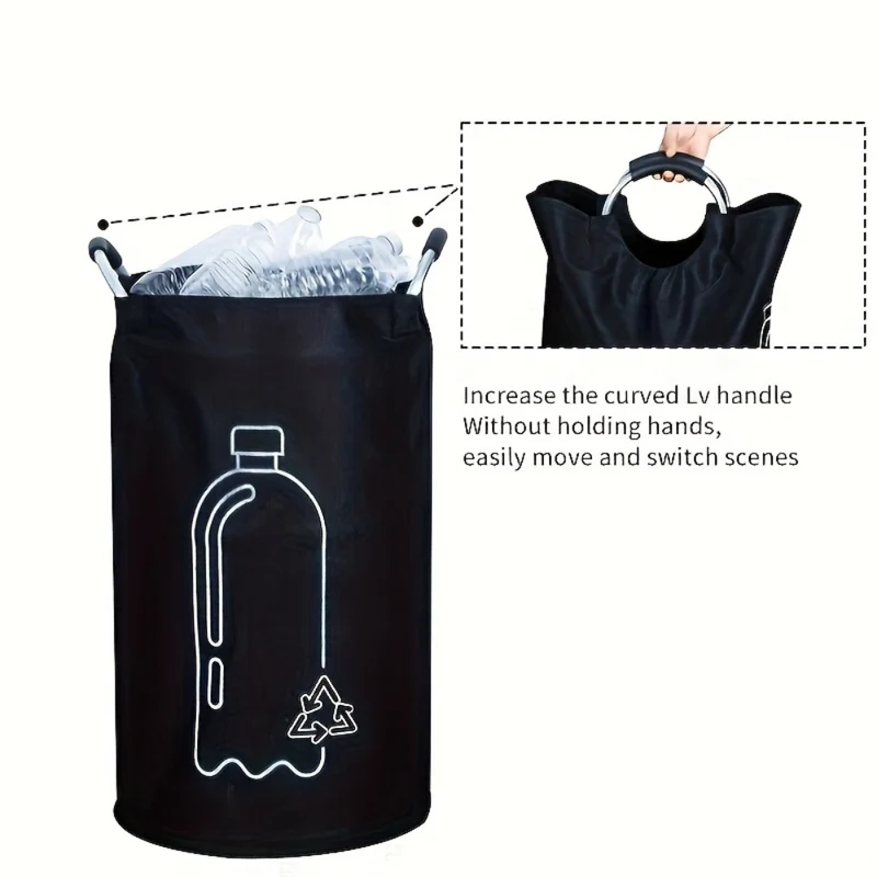 Recycling Bag Collapsible Fabric Waste Container with Aluminum Handles 82l