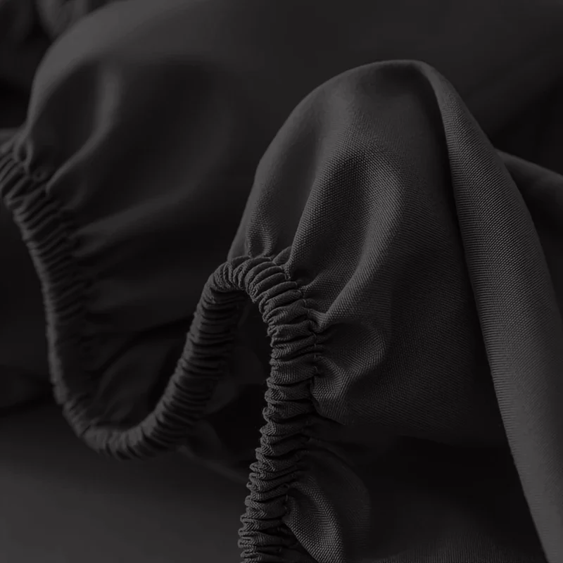 Deep Pocket Fitted Sheet with Wrinkle-Resistant Smooth Woven Fabric and Elasticized Corners