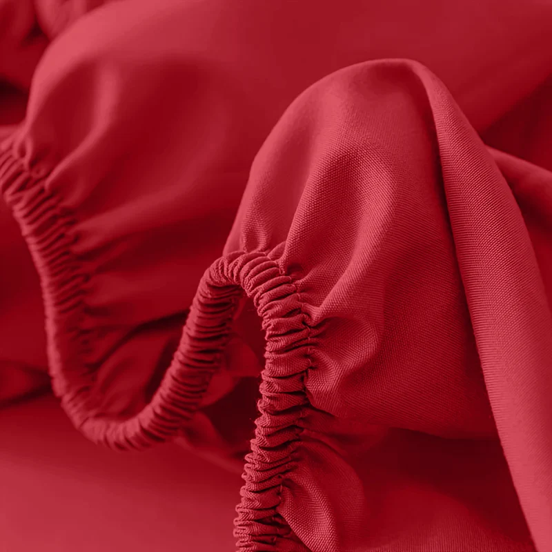Deep Pocket Fitted Sheet with Wrinkle-Resistant Smooth Woven Fabric and Elasticized Corners