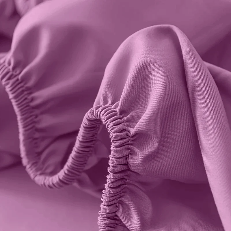 Deep Pocket Fitted Sheet with Wrinkle-Resistant Smooth Woven Fabric and Elasticized Corners