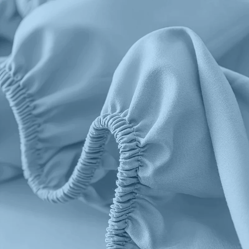 Deep Pocket Fitted Sheet with Wrinkle-Resistant Smooth Woven Fabric and Elasticized Corners