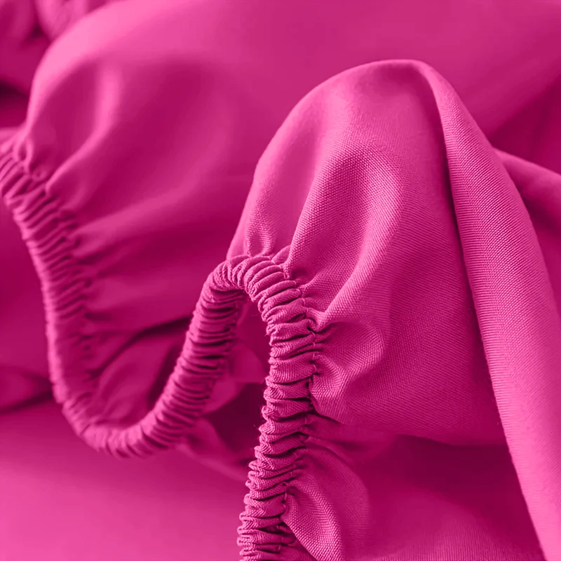 Deep Pocket Fitted Sheet with Wrinkle-Resistant Smooth Woven Fabric and Elasticized Corners