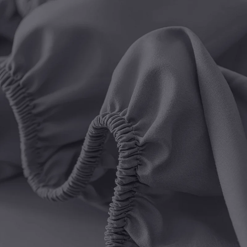 Deep Pocket Fitted Sheet with Wrinkle-Resistant Smooth Woven Fabric and Elasticized Corners