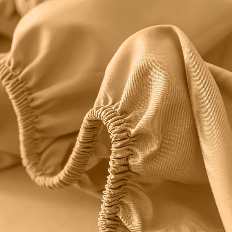 Deep Pocket Fitted Sheet with Wrinkle-Resistant Smooth Woven Fabric and Elasticized Corners