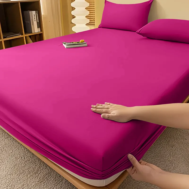 Deep Pocket Fitted Sheet with Wrinkle-Resistant Smooth Woven Fabric and Elasticized Corners
