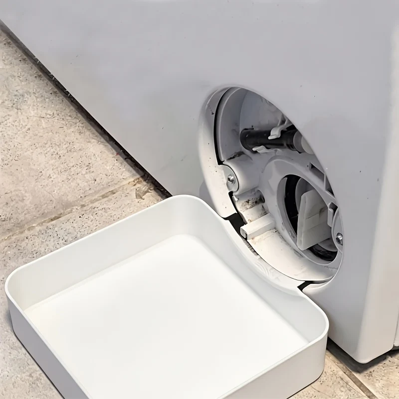 Clothes Washer Drain Pan with Water Catch Tray and Low Profile Basin Design