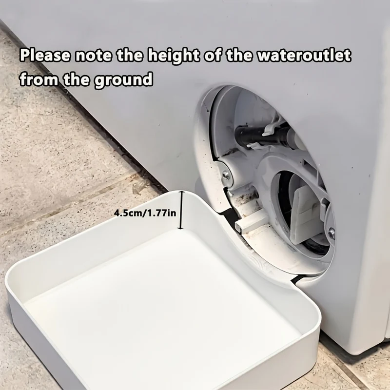 Clothes Washer Drain Pan with Water Catch Tray and Low Profile Basin Design