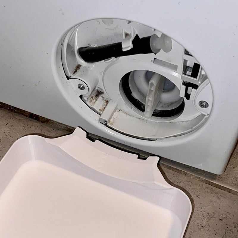 Clothes Washer Drain Pan with Water Catch Tray and Low Profile Basin Design