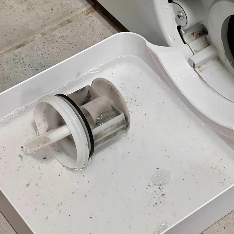Clothes Washer Drain Pan with Water Catch Tray and Low Profile Basin Design